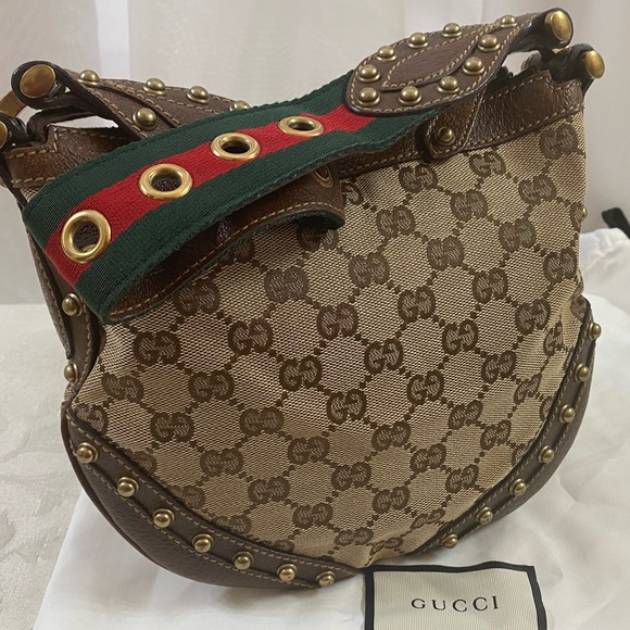🆕 Gucci GG studded Web Hobo Bag
